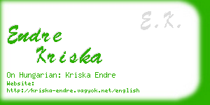 endre kriska business card